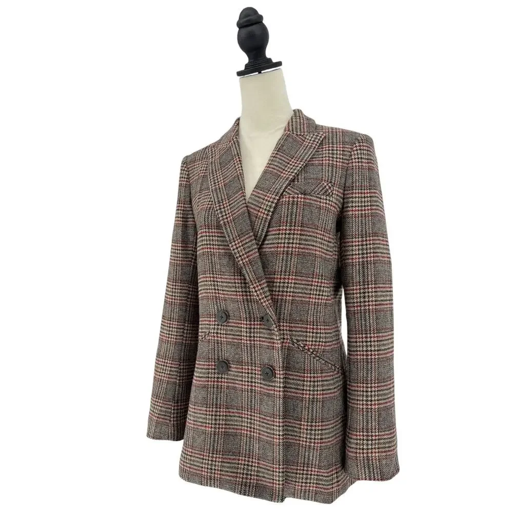 Veronica Beard Oria Dickey Blazer Checkered Plaid Jacket Wool Coat Size 6 - Picture 10 of 15